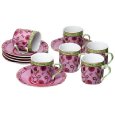 Yedi Houseware Classic Coffee and Tea Lavender Greens Espresso Cups and Saucers