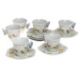 Yedi Houseware Classic Coffee and Tea Butterfly Espresso Cups and Saucers