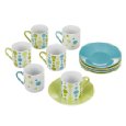 Yedi Houseware Classic Coffee and Tea Droplets Espresso Cups and Saucers