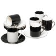 Yedi Houseware Classic Coffee and Tea Black and White Espresso Cups and Saucers